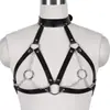 Nova Correia de Bondage Sexy Europeia e Americana Transfronteiriça de PU com Corrente de Metal Correia Sexy para o Peito Decoração de Peça Única