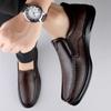 2024 TikTok Live vende zapatos de otoño nuevos para hombre, de talla grande, de cuero genuino para exteriores, sin cordones, para papá.