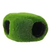 Paisajismo de acuario personalizado piedra de musgo artificial musgo falso cráneo flockeado para escondite decoración manualidades de acuario