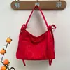 Bolso de Hombro con Letras Tailandesas de Colores Candy para Debajo del Brazo Bolso de Mano Nuevo de Moda para Mujer Bolso de Tela de Nylon de Alta Calidad con Lazo