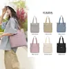 Bolsa de Lona con Logo Impreso, Bolsa Cruzada de Gran Capacidad, Bolsa Ecológica con Cremallera de Cuero, Producción de Bolsa Tote Vertical