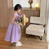 Vestido chaleco estilo coreano estilo western para niñas, nuevo de verano, dulce, estilo princesa para niños, falda de algodón de alta gama, moda