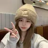 Gorro de Lana Gorro Grande para Cabeza Gorro de Punto Grueso Cálido Holgado para Mujer Otoño e Invierno Muestra Cara Pequeña