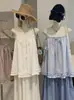 KEKEZOON Camisola de Encaje con Volantes y Cordones Verano Nuevo Dulce Floral Color Sólido Top Versátil 7791