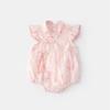 Macacão Floral Floral Novo Estilo Chinês para Bebê Verão Novo Macacão Fino de Verão para Recém-nascida Menina Wrap-up 5278