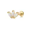 Pendientes de Piercing Espiral de Plata de Ley S925 con Piedra Ópalo Joyería de Oreja de Verano Tachuelas de Hélice de Ópalo Joyería de Plata Transfronteriza de Comercio Exterior