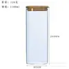 Frasco cuadrado de vidrio borosilicato tapa de bambú frasco para guardar bocadillos dulces frasco para té Frasco de cocina para guardar granos frasco sellado