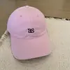 Boné de Baseball com Bordado de Letras Estilo Coreano para Mulheres, Primavera e Outono, Versátil, Aba Larga, Afina o Rosto, Proteção Solar, Design Liso