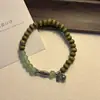 Pulseira Empilhável de Contas Dupla Camada Inspirada na Natureza e no Estilo Antigo, Toque Vintage de Alto Padrão, Joia Versátil de Estilo Étnico Inspirada no Zen