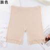 Shorts de Verano de Cinco Puntos para Mujer, Shorts de Seguridad, Cintura Media, Talla Extra, Encaje de Color Sólido Simple, Shorts de Seguro de Capa Base
