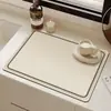 Alfombrilla Secante de Barro de Diatomeas Simple Estilo Japonés Encimera de Cocina Absorbente de Agua Antideslizante Posavasos Mesa de Bar Alfombrilla Aislante de Calor
