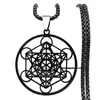 Colgante de Acero Inoxidable Hueco con Patrón de Seis Estrellas Transfronterizo para Hombres y Mujeres, Joyería Geométrica de Salomón, Collar, Regalo, Fabricante, Venta al por Mayor