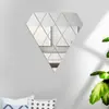 Pegatinas de pared con espejo en forma de diamante transfronterizas, acrílico 3D autoadhesivas, para dormitorio, sala de estar, fondo, escalera, pasillo, decoración creativa