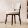 Silla de Comedor de Madera Maciza Estilo Crema, Mesa y Sillas de Comedor Modernas y Creativas, Silla de Diseñador para Hogar y Restaurante, Silla de Bolso Suave de Lujo Ligero de Gama Alta