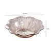 Plato de frutas PET de lujo ligero estilo europeo con bordes plateados, alto valor estético para la mesa del comedor del hogar, adecuado para frutas, bocadillos y dulces