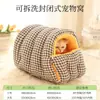 Nido de Gato Cálido y de Terciopelo en Invierno, Bolsa de Dormir Semicerrada Desmontable y Lavable, Nido para Mascotas, Suministros de Invierno para Gatos, Venta Directa de Fábrica