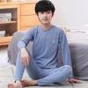 Adolescentes Outono e Inverno Interior Quente Camisa Terno Grande Crianças Gola Média Veludo Usar Calças de Outono Casa Pijama Gola Redonda