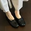 Chuyuji 2026 Verano Nuevos Zapatos Planos de Ballet Vintage Suaves con Punta Redonda Poco Profunda, Lazo y Pliegues para Mujer