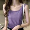 Camisole de Malha de Seda Cool 2026 para Mulheres, Novo Top Slim Fit Sem Mangas de Verão para Usar em Camadas, Versão de Exportação