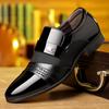 Milden 7203 Três Cores Borgonha Moda Sapatos de Couro Costurados para Homens Embalagem Saco OPP Transfronteiriço Sem Caixa de Sapatos