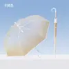 Guarda-chuva Transparente Degradê com Cabo Longo, Moderno e Estiloso, Guarda-chuva Transparente para Atacado, Guarda-chuva de Dupla Utilização para Sol e Chuva com Revestimento Preto para Proteção Solar