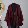 Tiro Real Otoño Holgado Cuello en V Pana Longitud Media Chaqueta Casual Color Liso Top Cortavientos Mujer
