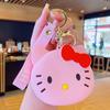 Monedero de silicona con forma de gato Kt, venta al por mayor, minibolso para tarjetas de almacenamiento para niños, llavero colgante, bonito colgante para bolso.