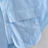 Cárdigan irregular con costuras de bolsillo grande de color sólido de verano para mujer de Amazon, camisa superior multicolor con cuello polo