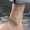 Tobillera de Acero de Titanio en Forma de Corazón para Mujer, Chapada en Oro de 18 Quilates, Nuevo Diseño Versátil, No se Desvanece, Cadena de Pie de Lujo Ligero a la Moda, Estilo Ins de Doble Cara y Doble Capa