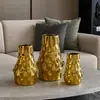 Vaso Cerâmico Galvanizado, Modelo Minimalista Moderno de Formato Irregular para Sala de Estar, Recipiente Criativo para Flores, Arranjo de Flores Secas, Decoração de Rack de TV para Sala de Estar