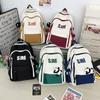 Mochila 2024 nova mochila escolar para estudante do ensino fundamental estilo coreano moda cor contrastante mochila grande capacidade marca de moda bolsa comércio exterior