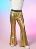 Pantalones de pierna ancha coloridos con patrón de cocodrilo y lentejuelas para hombre, estilo europeo y americano, de cruce de fronteras, modernos para discoteca, hip-hop, casual
