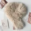 Novo Estilo de Inverno Cachecol Magnético de Lã de Cordeiro Sintética, Cachecol de Pelúcia Liso, Proteção para o Pescoço, Espessado e Quente, Cachecol de Pescoço Peludo Dupla Face