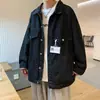 Casaco jeans masculino 2024 outono moda de rua marca de moda jaqueta casual estilo Hong Kong bonito solto estudante casual top roupas