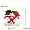 Pingente do Papai Noel, Decoração de carro de boneco de neve acrílico retrô de Natal, Item padrão de desenho animado para decoração de interior de carro