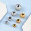 Contas foscas de aço inoxidável banhadas a ouro a vácuo com furo passante contas espaçadoras para colar pulseira DIY contas soltas acessórios de joalheria