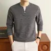 Moletom Redondo Duas Peças Estilo Old Money para Homens, Novo Outono 2026 Cor Sólida Manga Longa Casual Camada Base Moletom Masculino