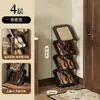 Sapateira multicamadas para apartamentos de aluguel, economizadora de espaço, organizador de sapatos fácil de usar para trás da porta, prateleira de armazenamento para dormitórios, sapateira inclinada elegante e moderna