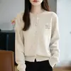 Cárdigan bordado dulce estilo coreano para mujer, nuevo abrigo suéter casual de primavera y otoño, top de punto de manga larga, ropa de mujer de moda