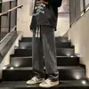Calça Jeans Masculina Vintage Outono Reta Solta Tendência Perna Larga Streetwear Americano Casual Longa para Homens