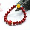 Pulsera de Cinabrio Natural Guan Yu Pulsera de Ágata con Patrón de Arena Oro Púrpura Venta al por Mayor de Fábrica Transmisión en Vivo Dropshipping S2110408