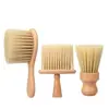 Cepillo Barredor de Pelo Suelto Cabello Suave Fibra Especial para Salón de Belleza Barrido de Cuello Mango de Madera Haya Cepillo Barredor para Cortar el Pelo