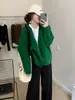 Suéter cárdigan de punto transfronterizo, top de manga larga para mujer, abrigo versátil de otoño e invierno, corte ajustado, cuello en V holgado, de un solo botón, estilo coreano