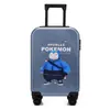 Atacado Personalizado Desenho Animado Bagagem Fosco Estilo Coreano Zíper Case com Rodinhas Roda Universal Malas Fechadura Combinatória para Homens e Mulheres