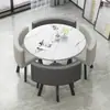 Mesa e Cadeiras Simples Modernas para Negócios e Recepção de Convidados, Mesa Redonda Pequena para Lanchonete de Chá com Leite, Mesa de Jantar