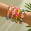 Pulseira Dopamina de Moda Personalizada Retro Transfronteiriça de Alto Valor Pulseira de Contas de Cerâmica Macia Colorida Flor de Frangipani Criativa
