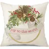 Juego de Fundas de Almohada Transfronterizas para Navidad Europea y Americana, Funda para Cojín de Sofá de Sala de Estar, Funda para Almohada de Cintura con Reno Papá Noel Árbol, Suministro de Fábrica