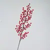 Flores de Fruta de la Fortuna Flores de Campo Americanas Artificiales al por Mayor Bayas Rojas Flores de Año Nuevo Eucalipto Dorado Hojas de Ginkgo Plástico