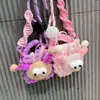 Bolsa Tejida a Mano para Auriculares Bluetooth DIY Estuche Protector Universal Caricatura Linda Portamonedas Retorcido Cruzado