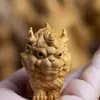 Ciprés Taihang Presenta Tallado en Madera de Unicornio Propicio Adornos de Bestias Propicias Adornos Mitológicos Antiguos Portátiles Decoración del Hogar Accesorios para el Coche